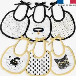 Kit bavoirs en éponge motif chat