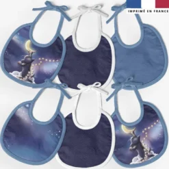 Kit bavoirs en éponge motif chat sirius - Création Stillistic
