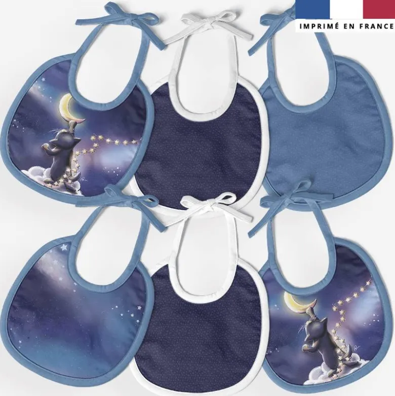 Kit bavoirs en éponge motif chat sirius - Création Stillistic