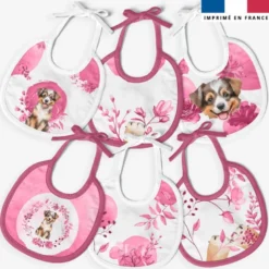 Kit bavoirs en éponge motif chien aquarelle