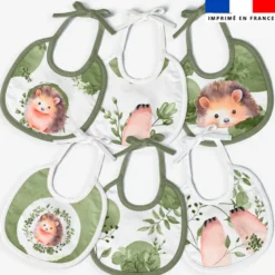 Kit bavoirs en éponge motif choupisson aquarelle
