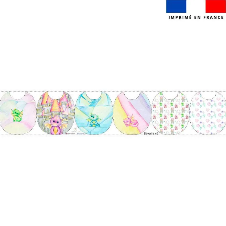 Kit bavoirs en éponge motif dragon