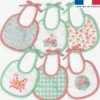 Kit bavoirs en éponge motif flamant rose
