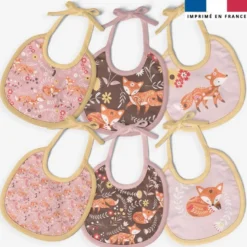 Kit bavoirs en éponge motif folk fox