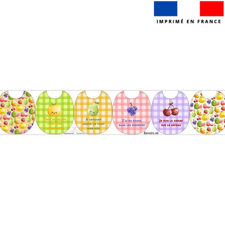 Kit bavoirs en éponge motif fruits kawaï