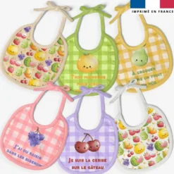 Kit bavoirs en éponge motif fruits kawaï