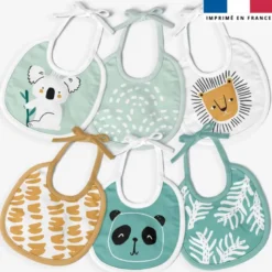 Kit bavoirs en éponge motif jungle friends