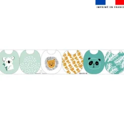 Kit bavoirs en éponge motif jungle friends