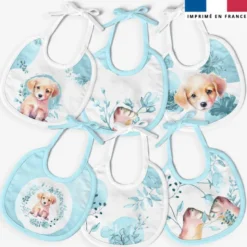 Kit bavoirs en éponge motif labrador aquarelle