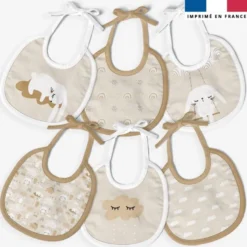 Kit bavoirs en éponge motif lapin dans les nuages
