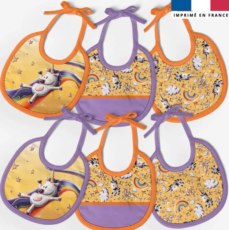 Kit bavoirs en éponge motif licorne toboggan - Création Stillistic