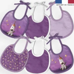 Kit bavoirs en éponge motif licorne - Création Stillistic