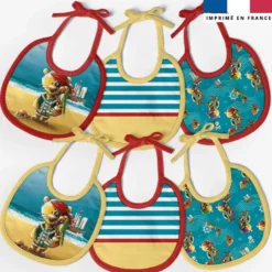 Kit bavoirs en éponge motif lion pirate - Création Stillistic