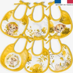 Kit bavoirs en éponge motif lionceau aquarelle
