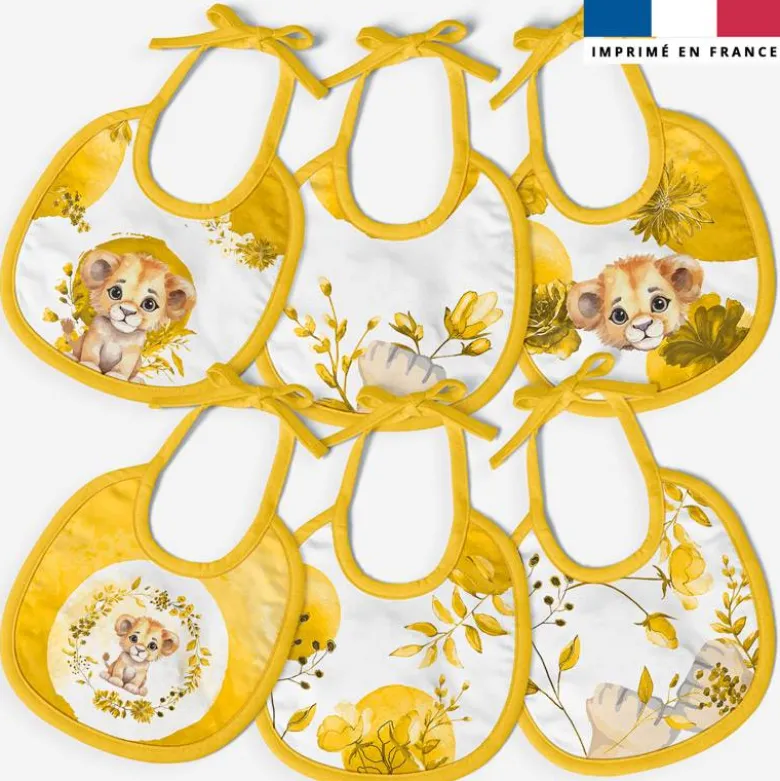 Kit bavoirs en éponge motif lionceau aquarelle