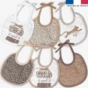 Kit bavoirs en éponge motif léopard