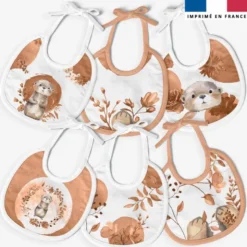Kit bavoirs en éponge motif loutre aquarelle