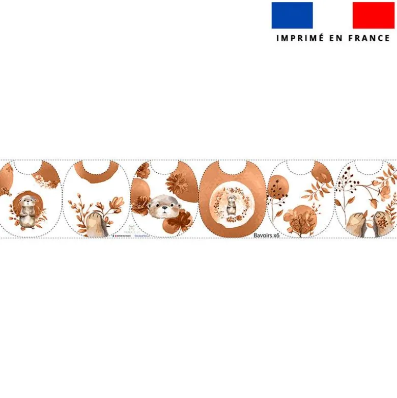 Kit bavoirs en éponge motif loutre aquarelle