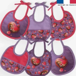 Kit bavoirs en éponge motif loutre et coeurs - Création Stillistic