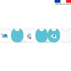 Kit bavoirs en éponge motif éléphant bleu