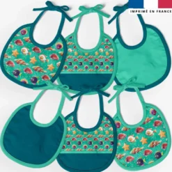Kit bavoirs en éponge motif mini poissons bonbons - Création Stillistic