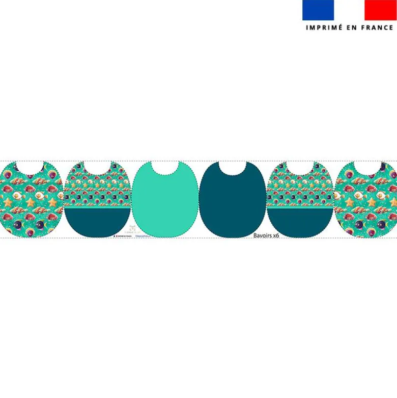 Kit bavoirs en éponge motif mini poissons bonbons - Création Stillistic