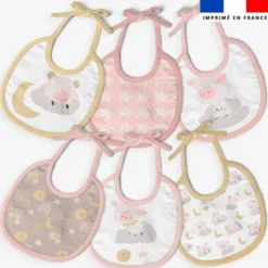 Kit bavoirs en éponge motif mouton des rêves