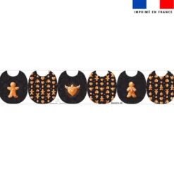Kit bavoirs en éponge motif Noël pain d'épices - Création Stillistic