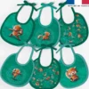 Kit bavoirs en éponge motif panda roux yoga - Création Stillistic