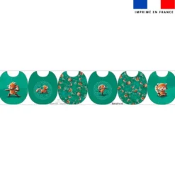 Kit bavoirs en éponge motif panda roux yoga - Création Stillistic