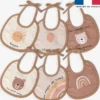 Kit bavoirs en éponge motif petit ourson