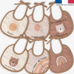 Kit bavoirs en éponge motif petit ourson
