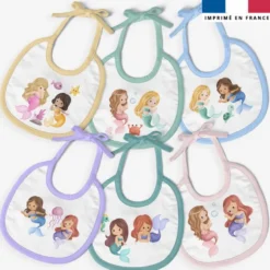 Kit bavoirs en éponge motif petites sirènes