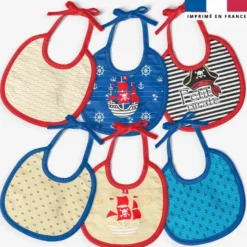 Kit bavoirs en éponge motif pirate