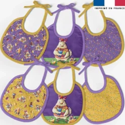 Kit bavoirs en éponge motif poule et oeufs de Pâques - Création Stillistic