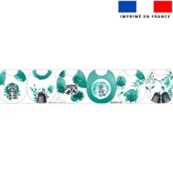 Kit bavoirs en éponge motif raton laveur aquarelle