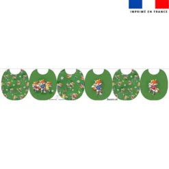 Kit bavoirs en éponge motif renard foot - Création Stillistic