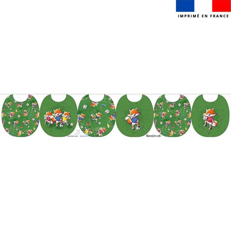 Kit bavoirs en éponge motif renard foot - Création Stillistic
