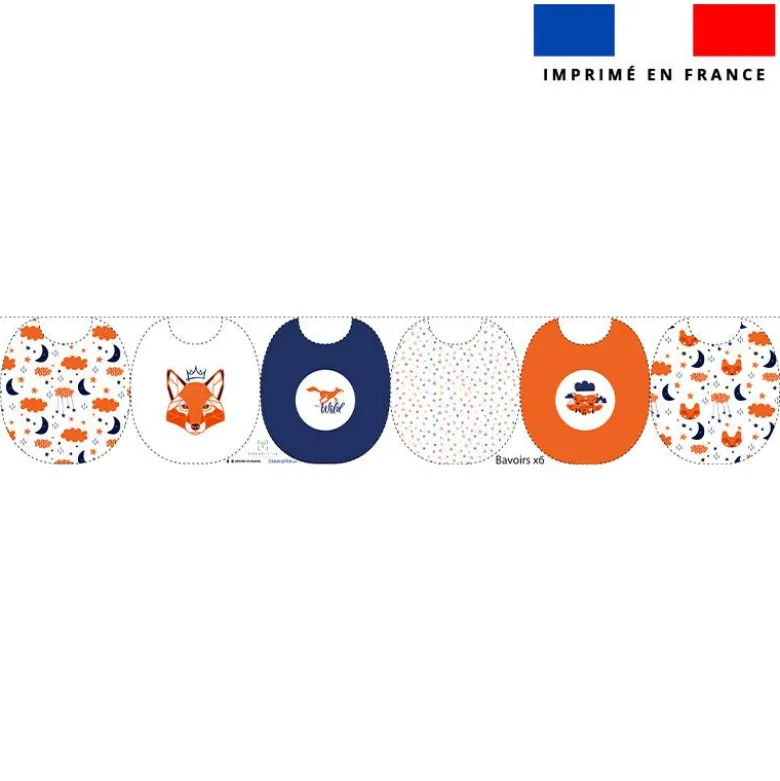 Kit bavoirs en éponge motif renard