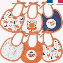 Kit bavoirs en éponge motif renard