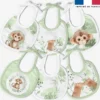 Kit bavoirs en éponge motif singe aquarelle