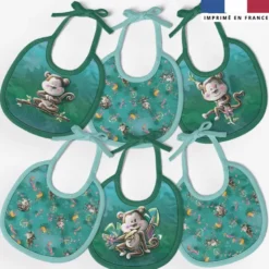 Kit bavoirs en éponge motif singe émotions rigolos - Création Stillistic