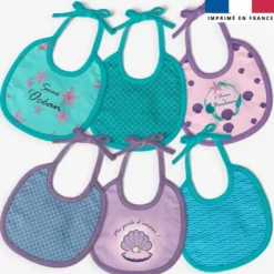 Kit bavoirs en éponge motif sirène