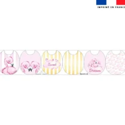 Kit bavoirs en éponge motif sweet flamant rose