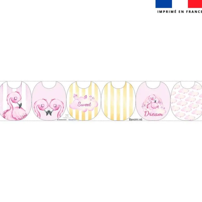 Kit bavoirs en éponge motif sweet flamant rose