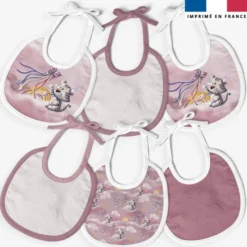 Kit bavoirs en éponge motif tigre blanc - Création Stillistic