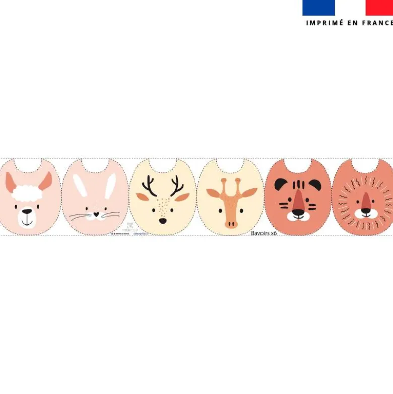 Kit bavoirs en éponge motif tête animaux