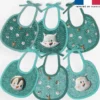 Kit bavoirs en éponge motif têtes animaux du froid - Création Stillistic