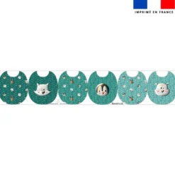 Kit bavoirs en éponge motif têtes animaux du froid - Création Stillistic