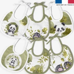 Kit bavoirs en éponge panda aquarelle